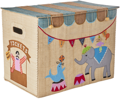 Rice - Raffia Storage Box with Circus Theme - Large