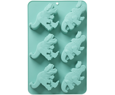 Rice Ryžių kepimo forma su silikonu ir 6 dinozaurais – mėtinė – 30 cm x 20 cm