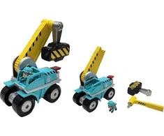 Rubble &amp; Crew Psi Patrol Rubble i jego Ekipa Motor Transformujący Važiuoklė budowlany buldożer su młotkiem su figurką 5,5cm