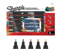 „Sharpie“ – „Creative Acrylic“ 5 lizdinės plokštelės – šilti atspalviai – apvalus galiukas (2223314)