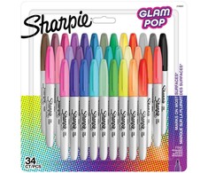 Markeriai Sharpie Fine Permanent Glam Pop 34 spalvų - 2198891