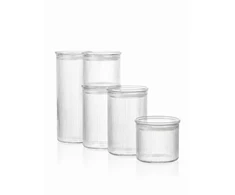 Sobczyk - Stikliniai laikymo indeliai su briaunomis - 5 vnt. pakuotė - 2 x 500 ml, 2 x 1000 ml, 1 x 1500 ml