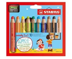 Stabilo – Woody 3in1 10 vnt su galąstuvu (880/10-2)