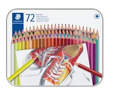 Staedtler – spalvotas šešiakampis pieštukas metalinėse dėžutėse, 72 vnt (175 M72)