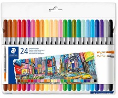Staedtler - Dvigubo antgalio žymekliai, 24 vnt. Įvairūs (3200 C24P)