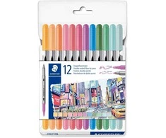 Staedtler - Dual-Tip Markers Pastel, 12 pcs Assorted (3200 C12PA)