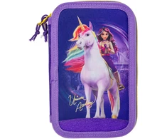 Stor - Unicorn Academy - Filled double pencil case - 19.5 x 12.5 x 5 cm