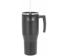 Thermos Termosas – termo puodelis su rankena, 1,1 litro – matinės juodos spalvos