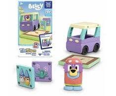 Bluey Plytelių miestelis – mėlynas magnetinis mini žaidimų rinkinys – močiutės Janet plytelių rinkinys
