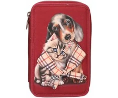 Top Model TOPModel - Double Pieštukas Case FUR EVER FRIENDS - Deep, Warm Raudona
