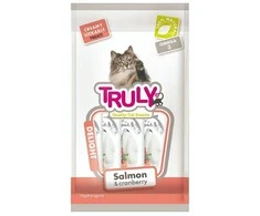 Truly „Tikrai“ – „Kačių kreminis laižomas lašišos ir spanguolių skanėstas“, 70 g – (WP11379)