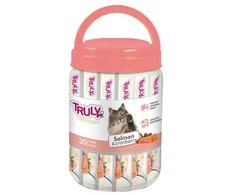 Truly - Kreminis laižomas kačių ėdalas su lašiša ir spanguolėmis, 420 g - (WP11384)