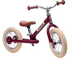 Dviratis-trybike - 2 plieniniai ratai - vintažinės raudonos spalvos (30TBS-2-Raudonas-VIN)