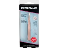 Tweezerman - pasviręs pincetas - rožinio aukso spalvos