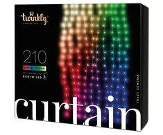 Kalėdinė išmanioji lempučių girlianda Twinkly Curtain 210L 5mm RGBW, užuolaidos, daugiaspalvės
