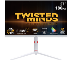 „Twisted Minds“ – „Arctic Pro“ serijos 27 colių FHD – 180 Hz 0,5 ms spartos IPS HDMI 2.1 žaidimų monitorius – baltas