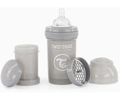 TwistShake ANTICOLIKAS ŠIRTINIMO BUTELIS 180 ml pilkas 0m