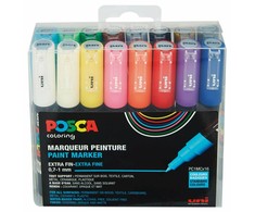 Posca - PC1MC - Ypač plonas rašiklis - Pagrindinės spalvos, 16 vnt.