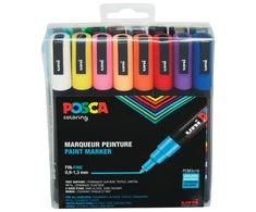 Posca - PC3M - Plunksnakotis plonu antgaliu, 16 vnt.
