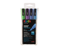 Posca žymeklių rinkinys PC-3M 4 vnt. blizgučių spalvų, šaunios