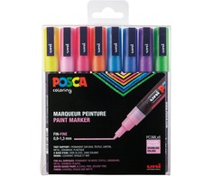 „Posca“ – PC3M – „Fine Tip Pen“ – žėrinčios spalvos, 8 vnt