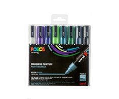 Posca - PC5M - Vidutinio galiuko rašiklis - Šaltos spalvos, 8 vnt