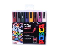 Posca - PC5M - Vidutinio galiuko rašiklis - Gilios spalvos, 8 vnt