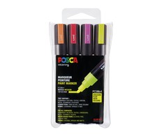 Posca - PC5M - Vidutinio galiuko rašiklis - Neoninės spalvos, 4 vnt