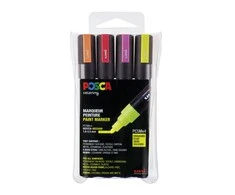 Posca - PC5M - Vidutinio galiuko rašiklis - Neoninės spalvos, 4 vnt