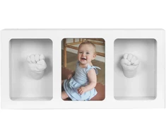 Vanilla Copenhagen - Hand &amp; Footprint 3D Frame - Baltas - 33 X 17,5 X 5 cm