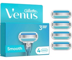 Venus - Lygūs skustuvo peiliukai moterims - Mėlyni/Balti - 4 vnt.