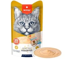 „Wanpy“ – kreminiai, laižomi skanėstai katėms, 25 vnt. pakuotėje – mišraus skonio, 350 g (25 x 14 g)