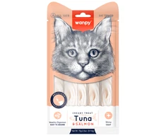 wanpy - Wanpy kreminis, laižomas kačių skanėstas - tunas ir lašiša 70 g (5 x 14 g) - 70 g (5 x 14 g)