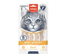 wanpy - Wanpy funkcinis kreminis laižomas skanėstas katėms, sąnarių palaikymui, jautiena ir vištiena, 70 g (5 x 14 g) - 70 g (5 x 14 g)