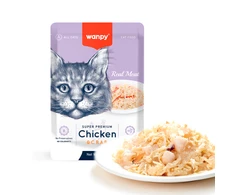 wanpy - Wanpy kačių retortų maišelis su vištiena ir krabais, 85 g - 85 g