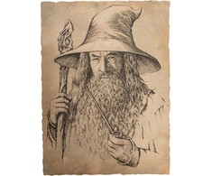 Plakatas Weta Workshop Žiedų valdovo paveikslas „Žiedų valdovas“ – Gandalfo portretas, pilkoji statula