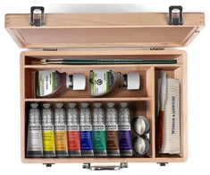 Winsor &amp; Newton - Winton Oil Wooden Set 8x37ml +Accessories (839985)