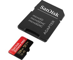 Atminties kortelė SanDisk microSDXC Extreme Pro 128GB 200/90 MB/s A2 C10 V30 UHS-I U3
