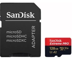 Atminties kortelė SanDisk microSDXC Extreme Pro 128GB 200/90 MB/s A2 C10 V30 UHS-I U3
