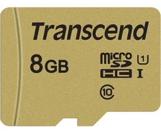 Atminties kortelė TRANSCEND 8GB UHS-I U1 Micro SD su adapteriu SD