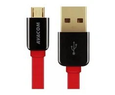 AVACOM MIC-40R USB CABLE - MICRO USB, 40CM, Raudonas
