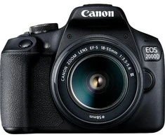 Canon EOS 2000D 18-55 III EU26 SLR fotoaparatų komplektas, megapikselis 24,1 MP, ISO 12800, Ekrano įstrižainė 3,0 ", Wi-Fi, vaizdo įrašymas, APS-C, Juodos spalvos