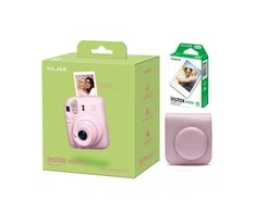Fujifilm Momentinis fotoaparatas instax mini 12 BLOSSOM Rožinis+instax mini glossy (10pl)+originalus dėklas
