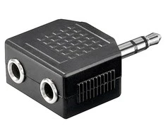 Goobay | Ausinių AUX adapteris; 3,5 mm lizdas nuo 1 iki 2