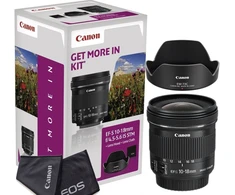 Canon EF-S 10-18mm f/4.5-5.6 IS STM + EW-73C + Lens Cloth SLR „Ultra“ platus objektyvas Juoda