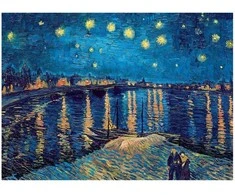 Dėlionė Žvaigždėta naktis virš Ronos. Vincent van Gogh 1000