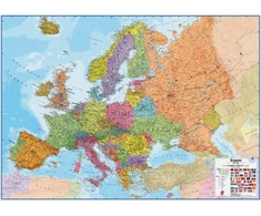 Europos politinis sieninis žemėlapis 1:3,2 mln, 135x165 cm, laminuotas