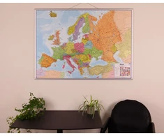 Europos politinis sieninis žemėlapis 1:4,2 mln, 100x139 cm, laminuotas, su metaliniais laikikliais