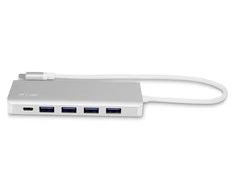 LMP USB-C Hub USB 3.0 (3.1 Gen 1) jungtys 4 kiekis, Aliuminio, USB 3.0 (3.1 Gen 1) Type-C jungtys 3 kiekis, Kosminė pilka