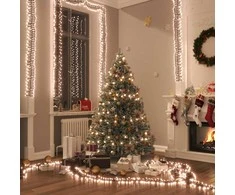LED lempučių girlianda, 11m, PVC, 1000 šiltų baltų LED, tanki